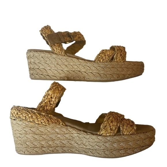 Stuart Weitzman Oncross Wedge Espadrille Sandal Size 9 - Picture 7 of 14
